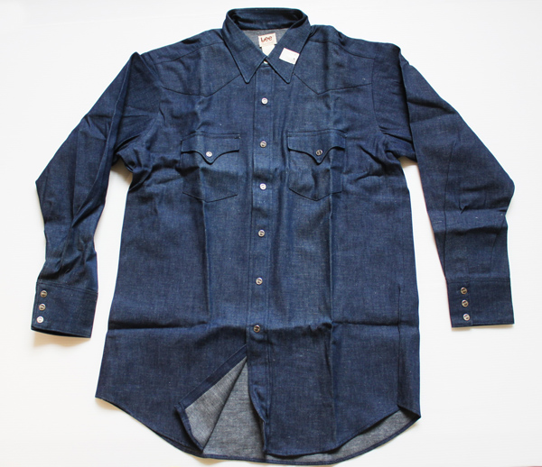 デッドストック☆70s USA製 Leeリー デニム ウエスタンシャツ 16.5