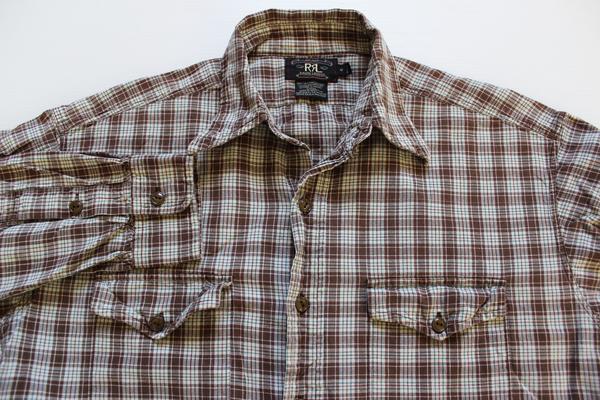 90s RRL ダブルアールエル ラルフローレン チェック コットンシャツ M