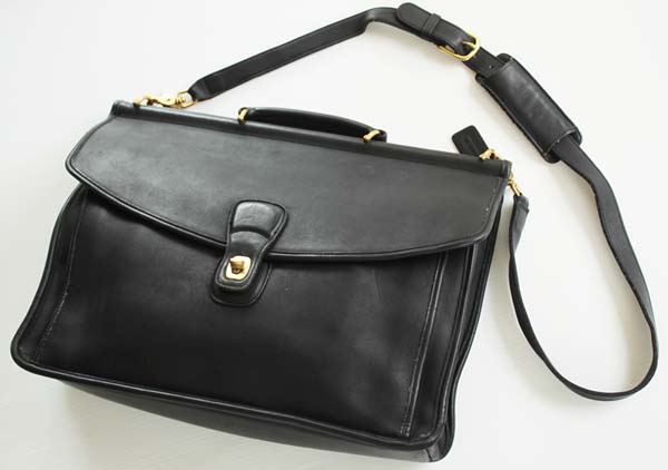 USA製 COACH オールド コーチ レザー ブリーフケース 黒☆5266