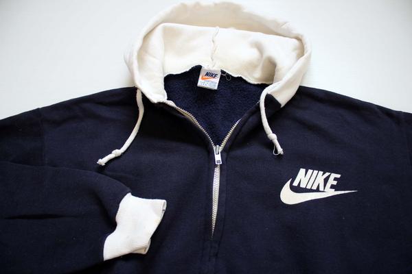 70s USA製 NIKEナイキ ツートン 切り替え スウェット ジップパーカー