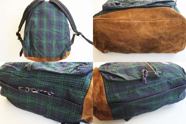 90s USA製 JANSPORTジャンスポーツ チェック柄 ボトムレザー リュック