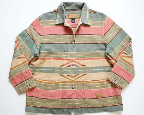 LAUREN ラルフローレン ネイティブ柄 コンチョボタン ラグジャケット