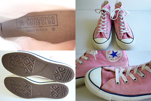 80s USA製 CONVERSEコンバース ALL STARオールスター HI 当て布 ピンク