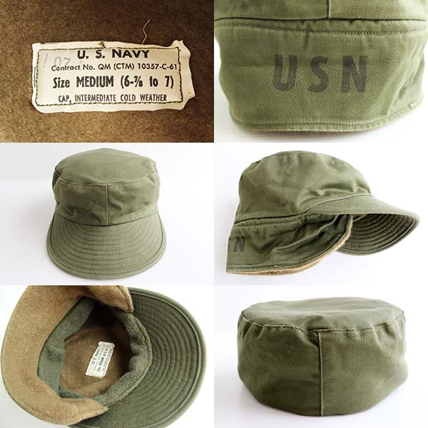 60s 米軍 U.S.NAVY ステンシル デッキキャップ M - Sixpacjoe Web Shop