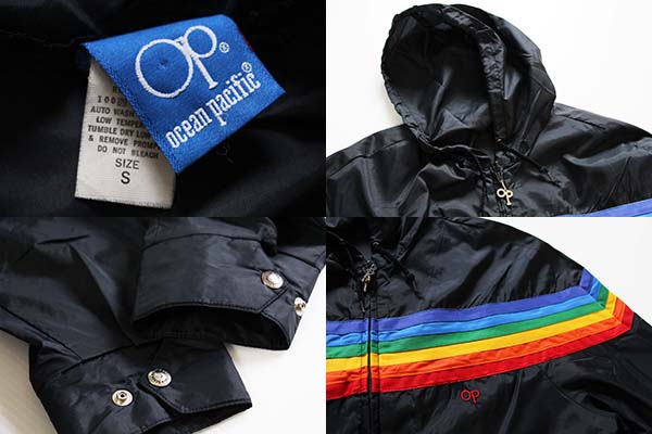80s OP ocean pacificオーシャンパシフィック ナイロンパーカー 黒 S