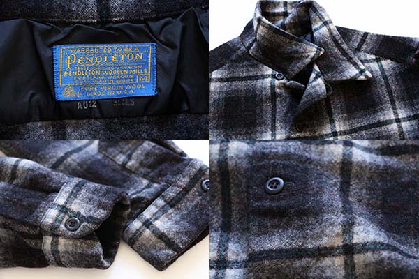 70s USA製 PENDLETONペンドルトン オンブレチェック オープンカラー