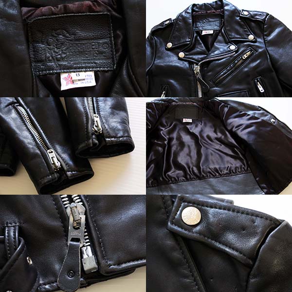 80s USA製 BRANDED GARMENTS ダブルライダース レザージャケット 黒