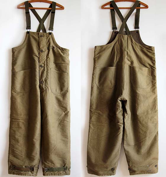 40s 米軍 U.S.NAVY N-1 デッキパンツ オリーブドラブ M