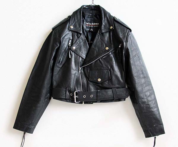 WILSONS ショート丈 ダブルライダース レザージャケット 黒 S