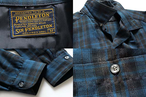 60s SIR PENDLETONサーペンドルトン チェック オープンカラー ウール
