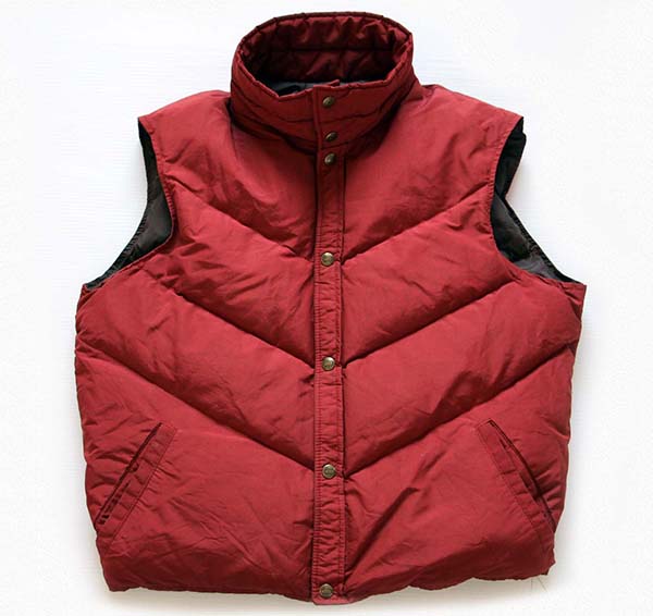 70s USA製 Woolrichウールリッチ 60/40 ダウンベスト レンガ L