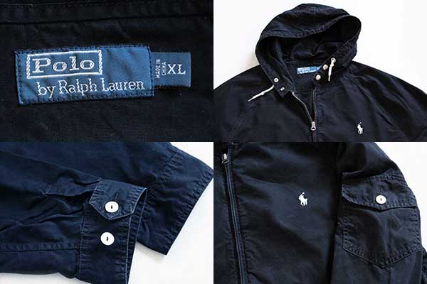 ポロ ラルフローレン コットン×ナイロン パーカー 黒 XL - Sixpacjoe