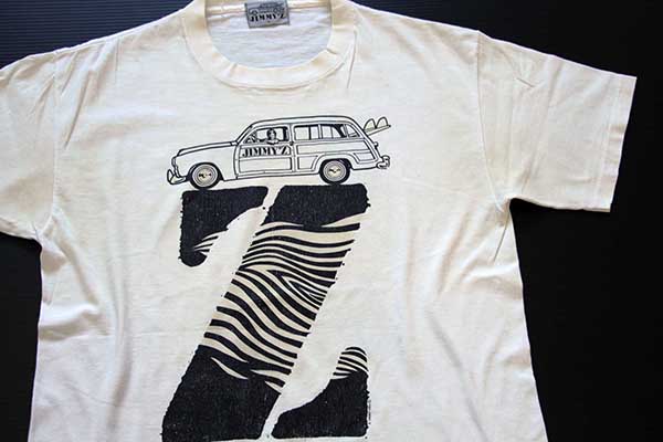 80s USA製 JIMMY'Zジミーズ ウッディーワゴン 両面プリント コットンT
