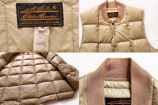 80s EddieBauerエディーバウアー ナイロン インナー ダウンベスト
