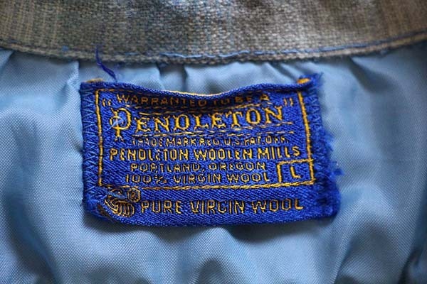 60s PENDLETONペンドルトン オンブレチェック オープンカラー ウール