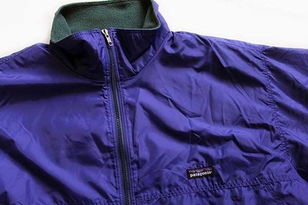 90s patagoniaパタゴニア フリースライナー ナイロンジャケット 青紫