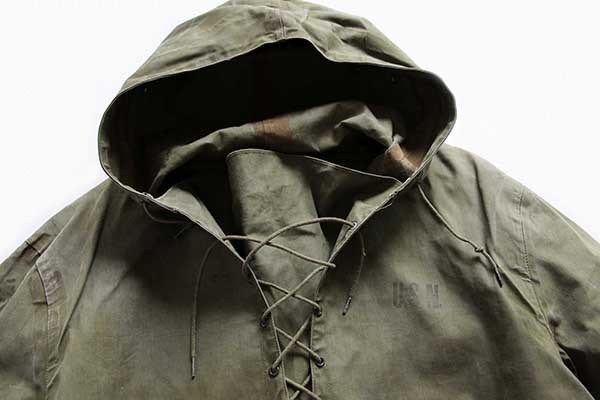 40s 米軍 U.S.NAVY N-2 デッキ レインパーカー オリーブドラブ