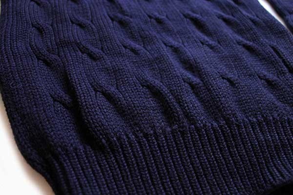 90s ポロ ラルフローレン タートルネック ケーブル編み ウールニット