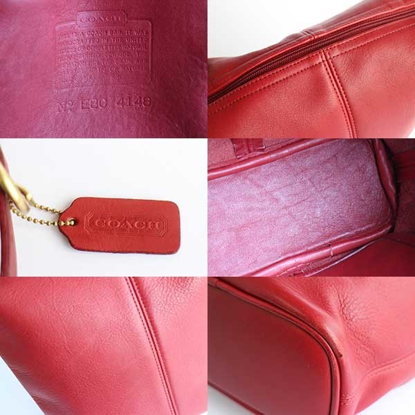 USA製 COACH オールド コーチ レザー ショルダーバッグ 赤☆4148