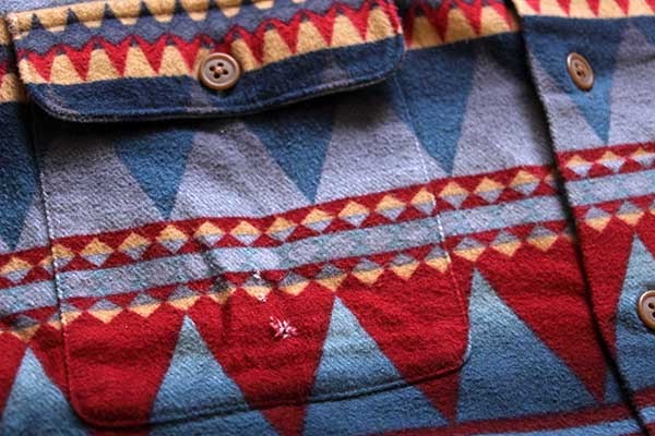 80s ポロ ラルフローレン ネイティブ柄 コットン プリントネルシャツ