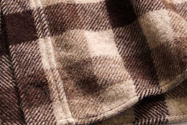 70s Woolrichウールリッチ ブロックチェック ウールシャツ ブラウン M