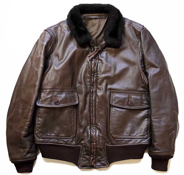 70s 米軍 U.S.NAVY G-1 フライト レザージャケット 焦げ茶 - Sixpacjoe