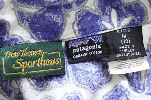 00s トルコ製 patagoniaパタゴニア リーフ&花柄 オーガニックコットン