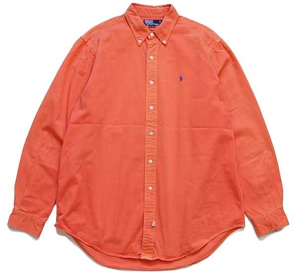 90s ポロ ラルフローレン ワンポイント ボタンダウン コットンツイル