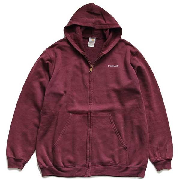 90s carharttカーハート ワンポイント スウェット ジップパーカー