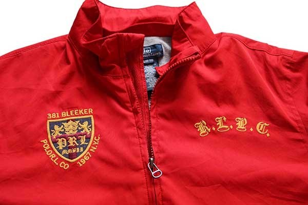 ポロ ラルフローレン ロゴ刺繍 5 ナンバリング ナイロンジャケット 赤