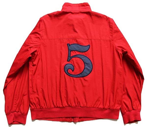 ポロ ラルフローレン ロゴ刺繍 5 ナンバリング ナイロンジャケット 赤