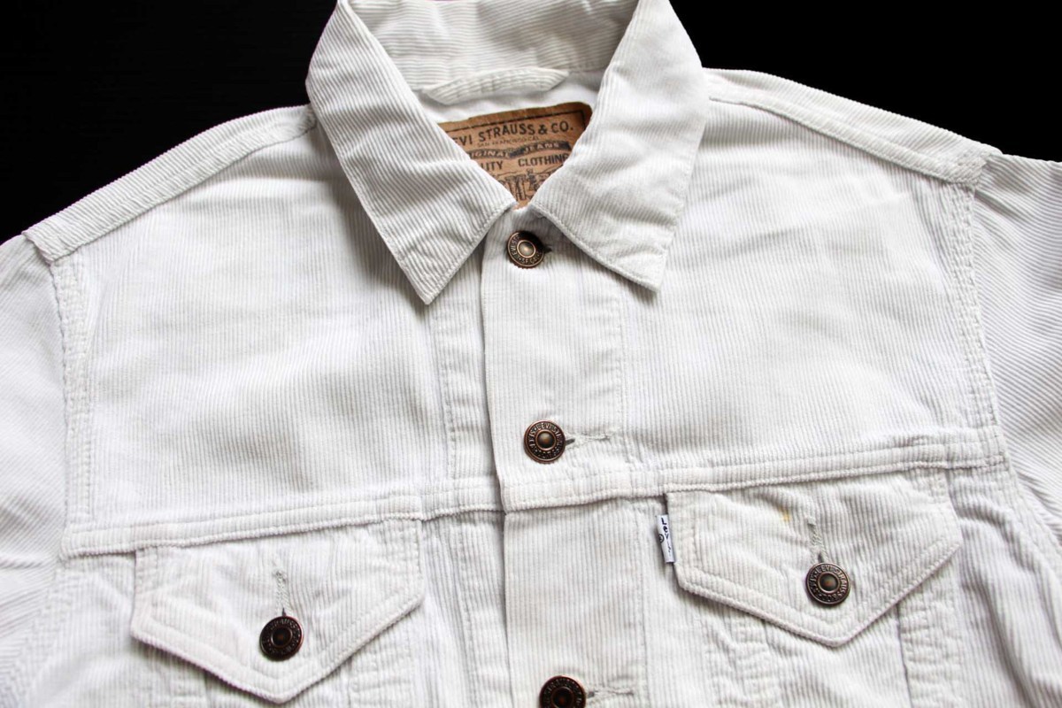 90s Levi'sリーバイス 70500 コーデュロイジャケット 白 M☆ユーロ