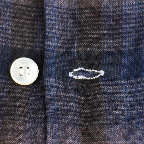 60s PENNEY'S TOWNCRAFT オンブレチェック レーヨン オープンカラー