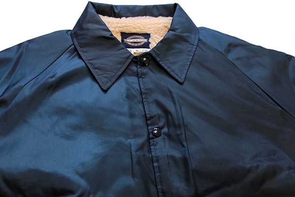 80s USA製 TOWNCRAFT ボアライナー ナイロン コーチジャケット 紺 XL