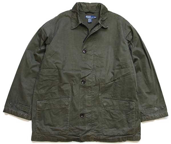 ポロ ラルフローレン コットン フィールドコート オリーブ XL