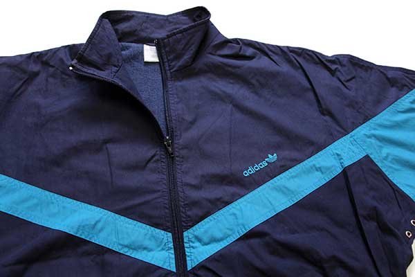 90s adidasアディダス トレフォイル ロゴ刺繍 ツートン 切り替え