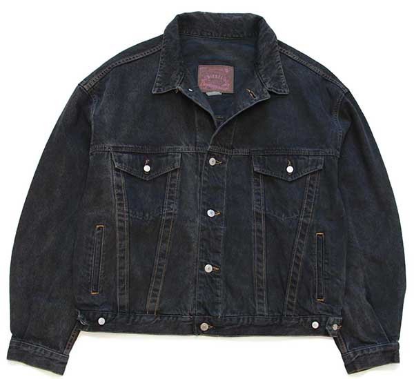 イタリア製 Dieselディーゼル ブラック デニムジャケット 後染め XXL