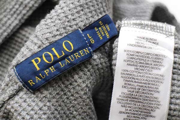 ポロ ラルフローレン ワンポイント コットン サーマルパーカー 杢