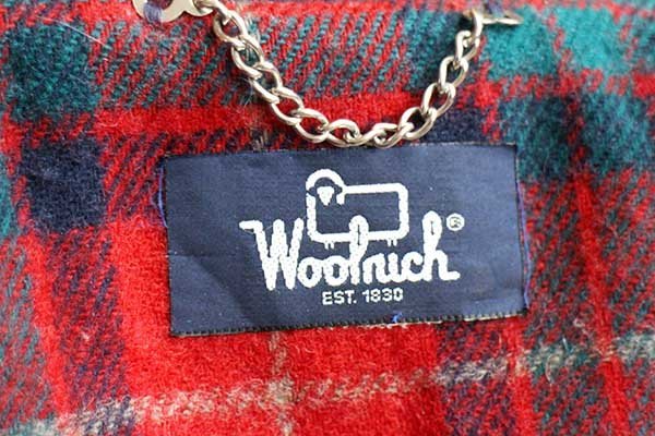 80s Woolrichウールリッチ スタンドカラー タータンチェック ウール