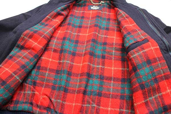 80s Woolrichウールリッチ スタンドカラー タータンチェック ウール