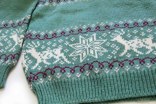 90s ノルウェー製 DALE OF NORWAY 雪柄 鹿柄 ノルディック柄 ウール