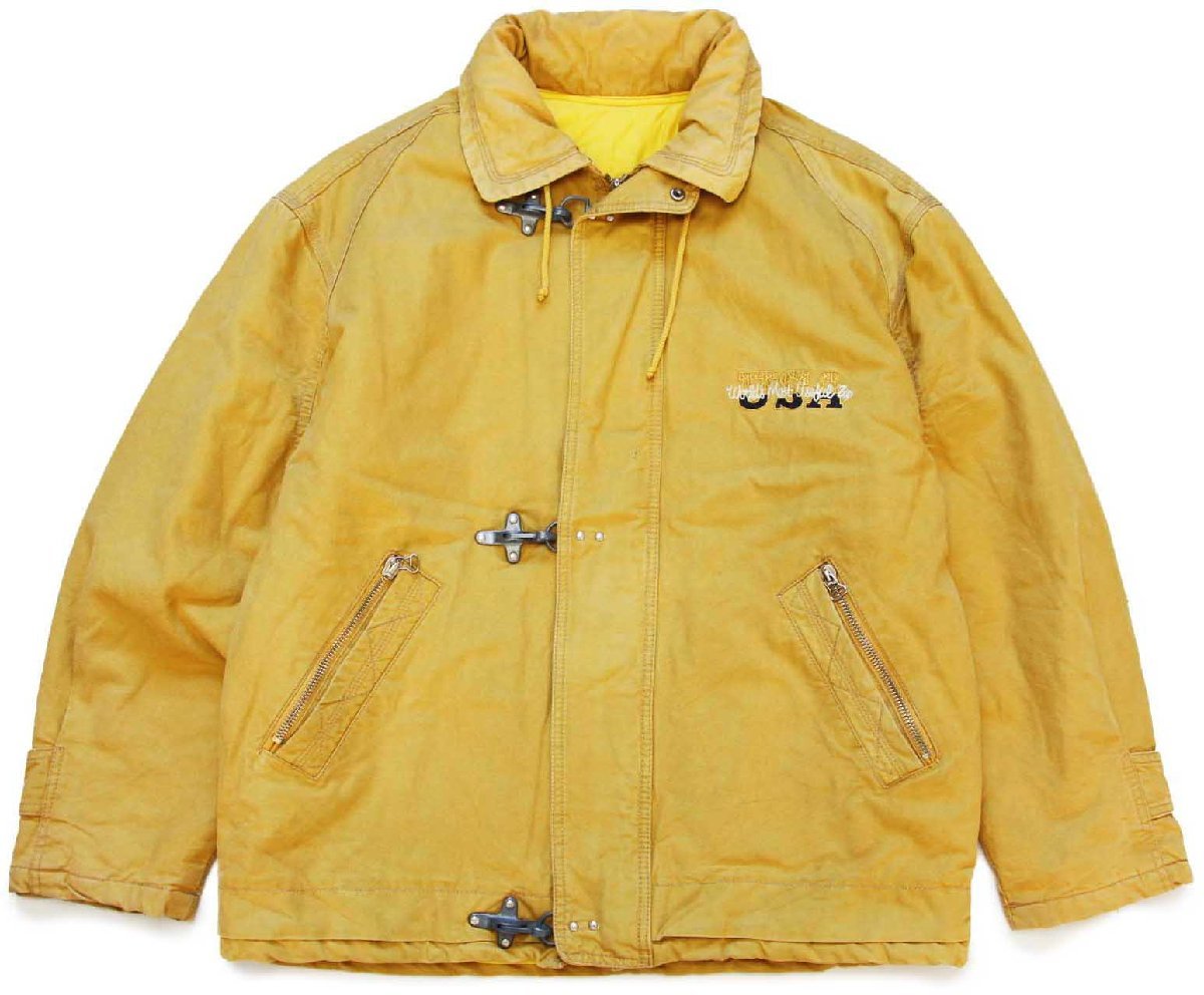 90s イタリア製 ZIP USA刺繍 キルティングライナー ダック地