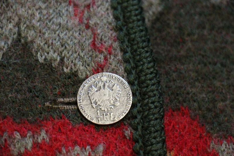 オーストリア製 STAPF 風景柄 アート スタンドカラー チロリアン