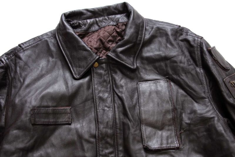 90s イタリア製 VERA PELLE キルティングライナー フライト レザー