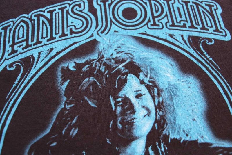 00s JANIS JOPLIN ジャニスジョプリン コットンTシャツ 焦げ茶