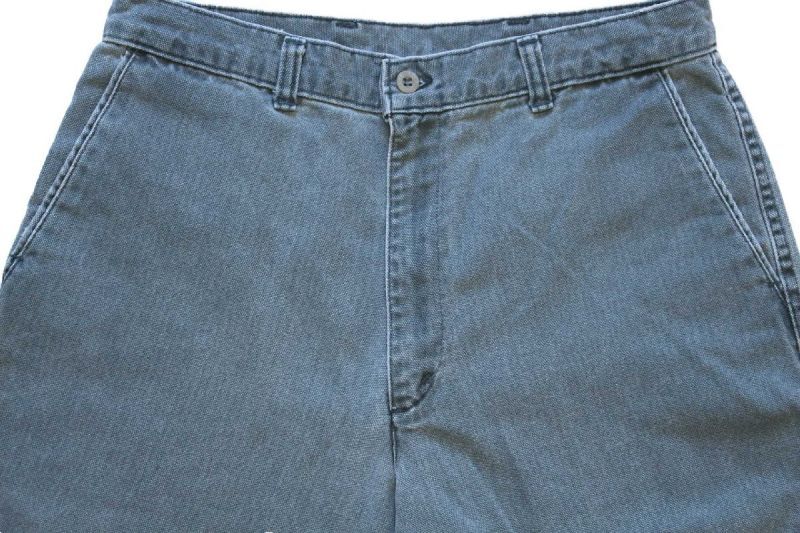 90s USA製 DOCKERSドッカーズ ダック地 パンツ グリーングレー w33 L32