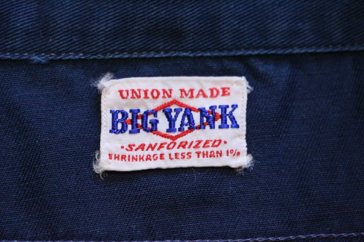 50s USA製 BIG YANKビッグヤンク マチ付き コットンツイル ワーク
