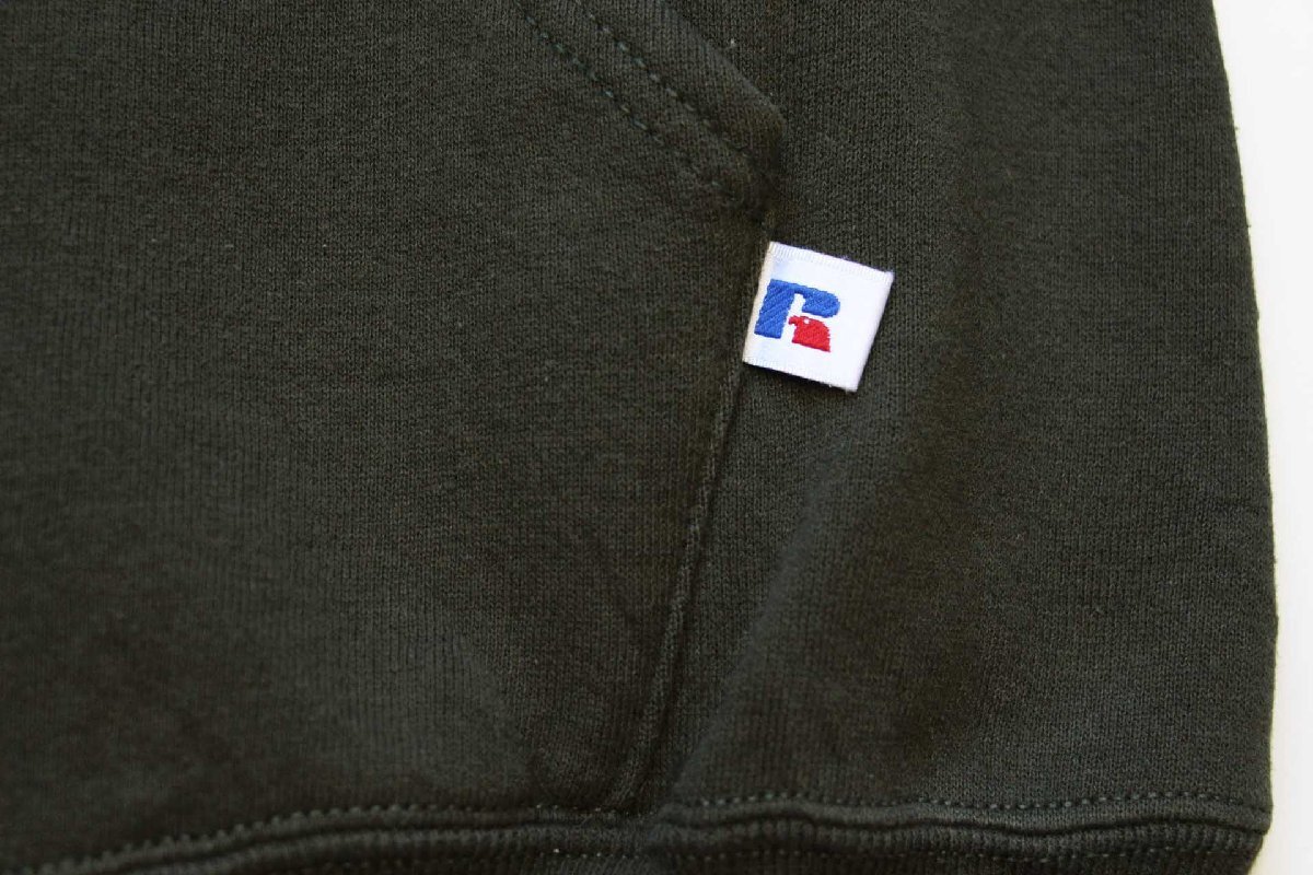 90s メキシコ製 RUSSELLラッセル 無地 スウェットパーカー 深緑 M