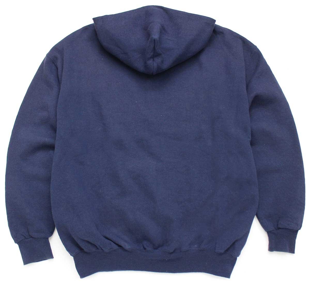 90s メキシコ製 RUSSELLラッセル 無地 スウェット ジップパーカー 紺