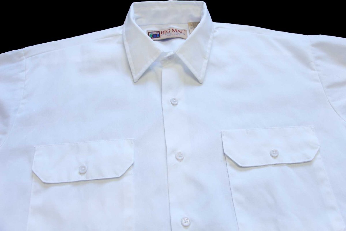 90s USA製 BIGMACビッグマック 無地 ワークシャツ 白 L-R - Sixpacjoe